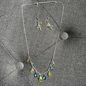 Sterling Silver + Crystals Necklace & Earring Set